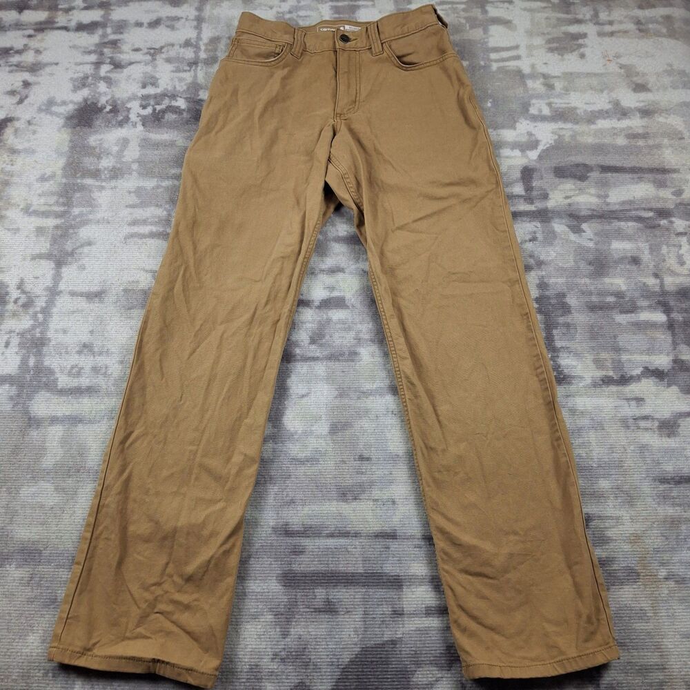 Carhartt Men's 102517 Rigby Canvas Work Pants 28x32 Tan Rugged Flex Stretch